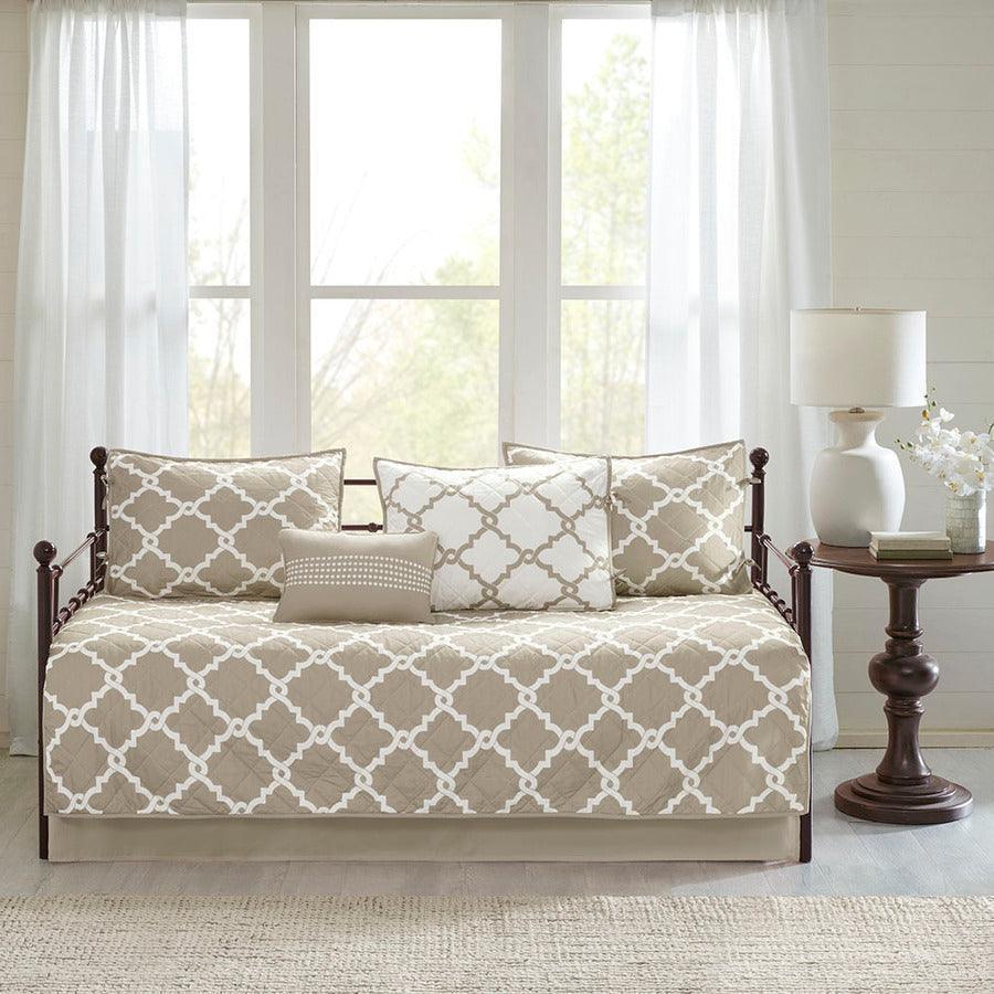 Merritt Transitional 6 Piece Reversible Daybed Set Taupe Olliix.com