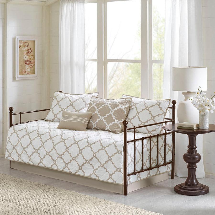 Merritt Transitional 6 Piece Reversible Daybed Set Taupe Olliix.com