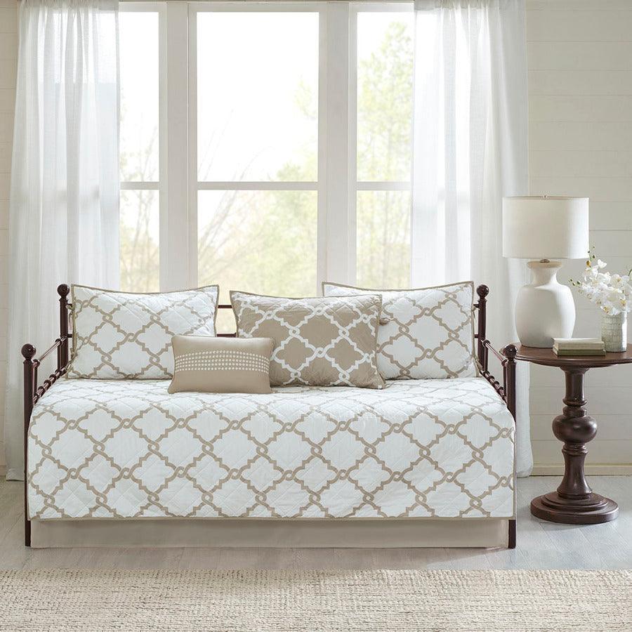 Merritt Transitional 6 Piece Reversible Daybed Set Taupe Olliix.com