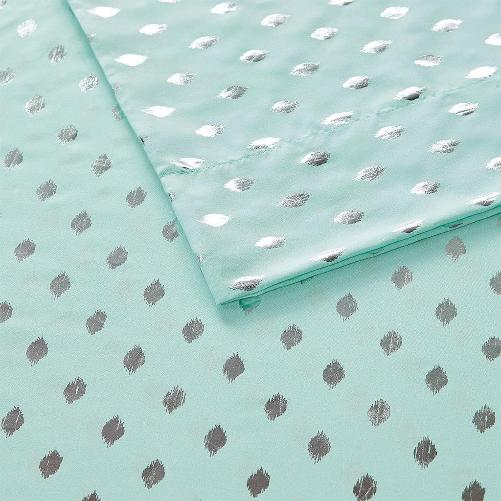 Metallic Dot Full Sheet Set Aqua & Silver Olliix.com