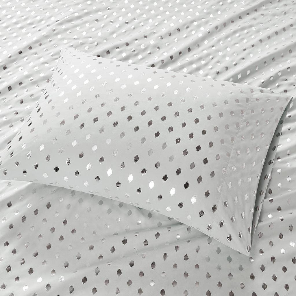 Metallic Dot Full Sheet Set Gray & Silver Olliix.com