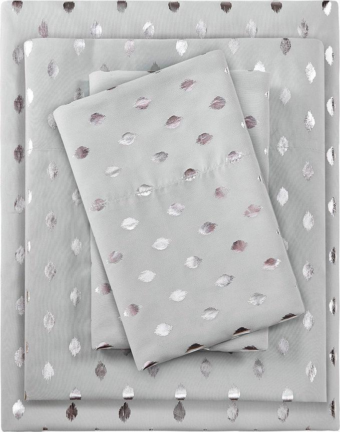 Metallic Dot Full Sheet Set Gray & Silver Olliix.com