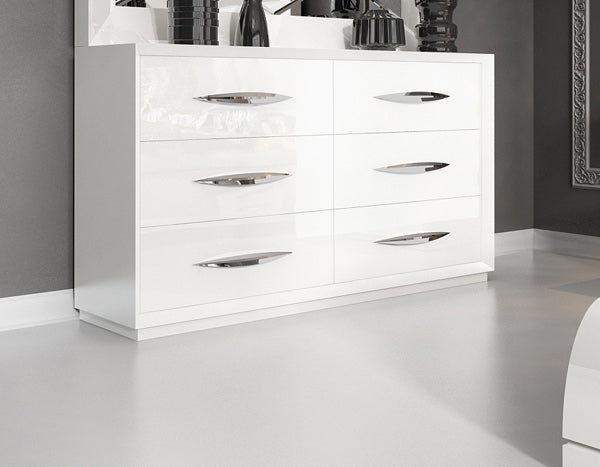 ESF Furniture - Miami Double Dresser in White - MIAMI-DOUBLE DR ESF Furniture