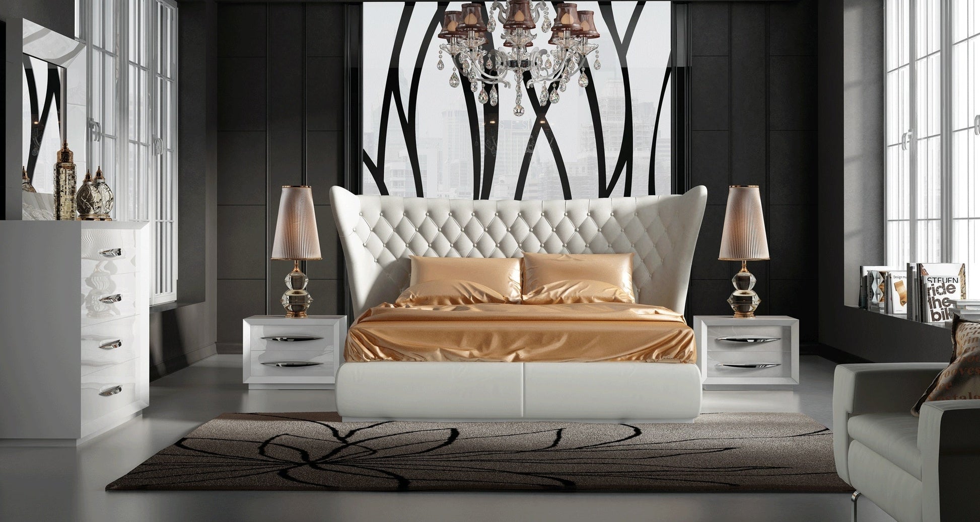 ESF Furniture - Miami King  Size Bed - MIAMIBEDKS ESF Furniture