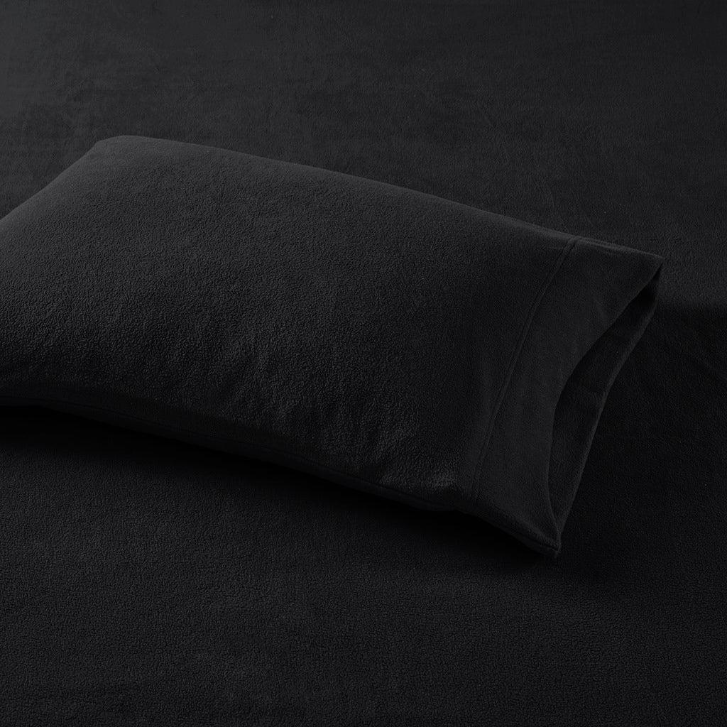 Micro Fleece California King Sheet Set Black Olliix.com