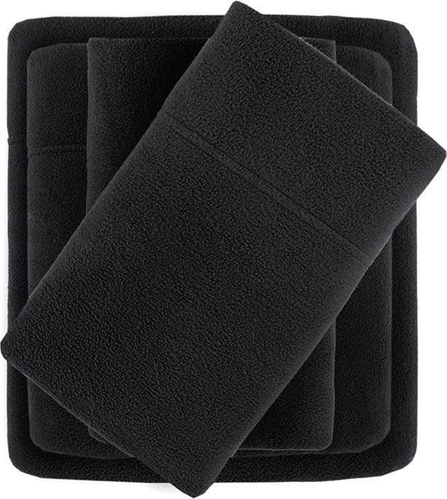 Micro Fleece California King Sheet Set Black Olliix.com