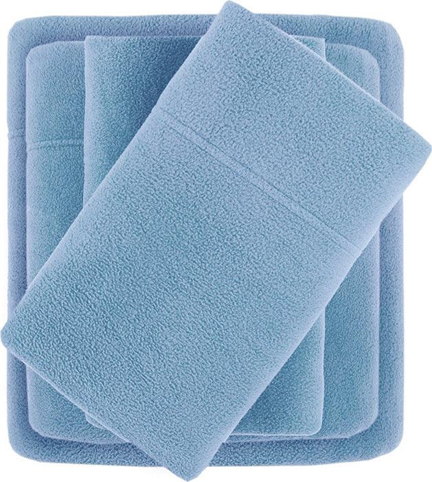 Micro Fleece California King Sheet Set Blue Olliix.com