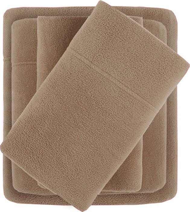 Micro Fleece California King Sheet Set Brown Olliix.com