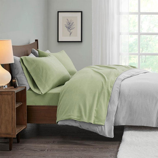 Micro Fleece California King Sheet Set Green Olliix.com