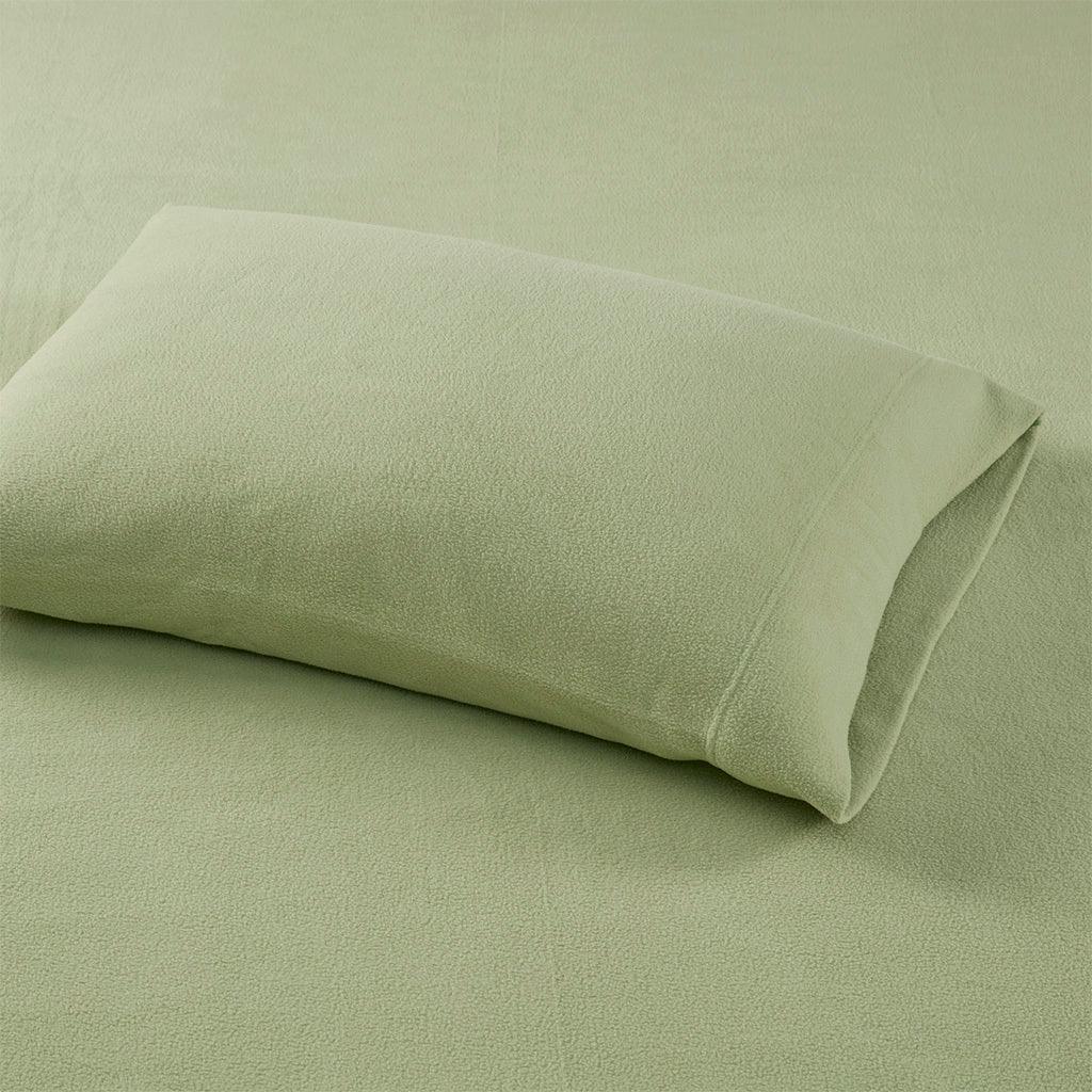 Micro Fleece California King Sheet Set Green Olliix.com