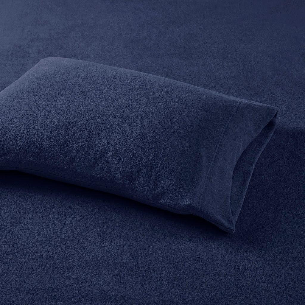 Micro Fleece California King Sheet Set Navy Olliix.com