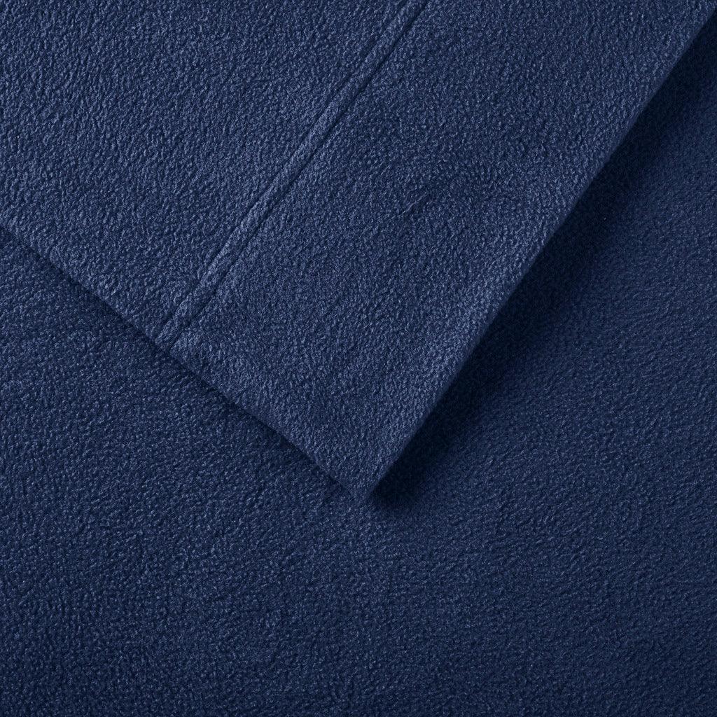 Micro Fleece California King Sheet Set Navy Olliix.com