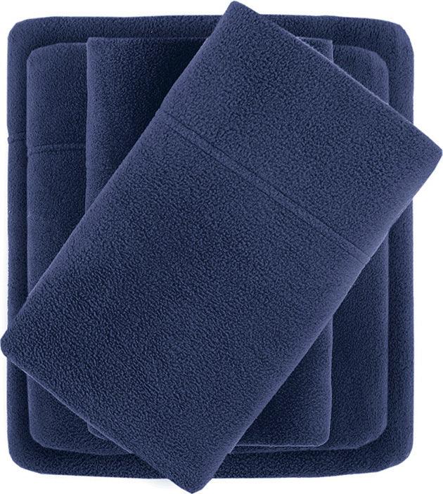 Micro Fleece California King Sheet Set Navy Olliix.com