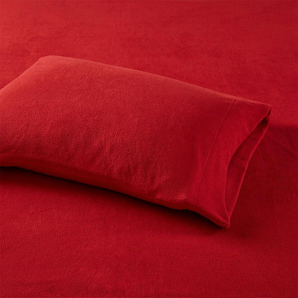 Micro Fleece California King Sheet Set Red Olliix.com