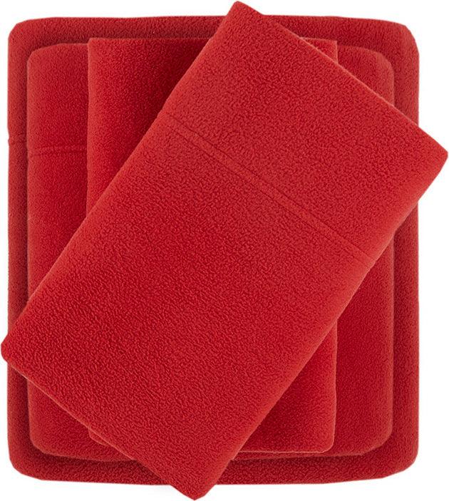 Micro Fleece California King Sheet Set Red Olliix.com