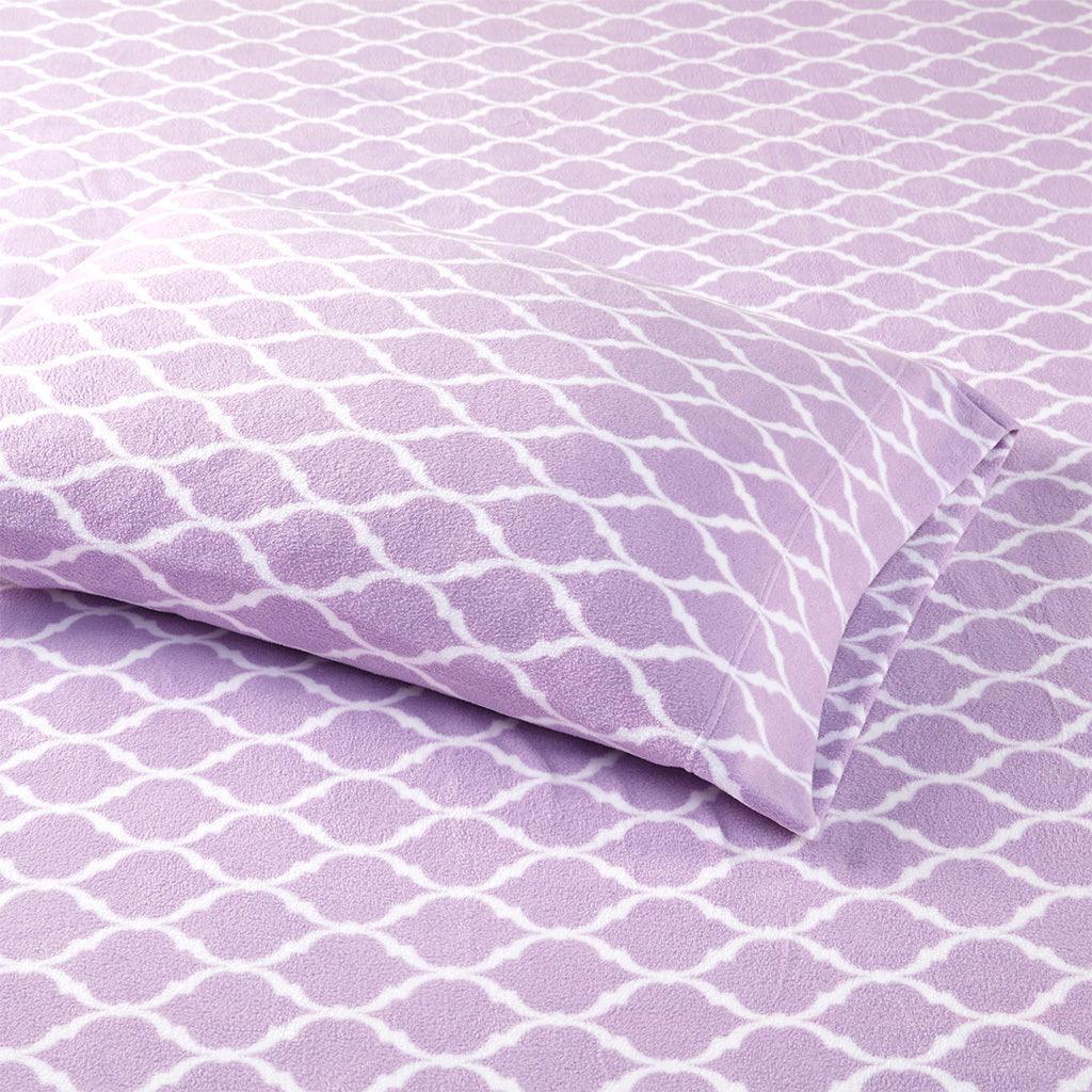 Micro Fleece King Sheet Set Purple Olliix.com