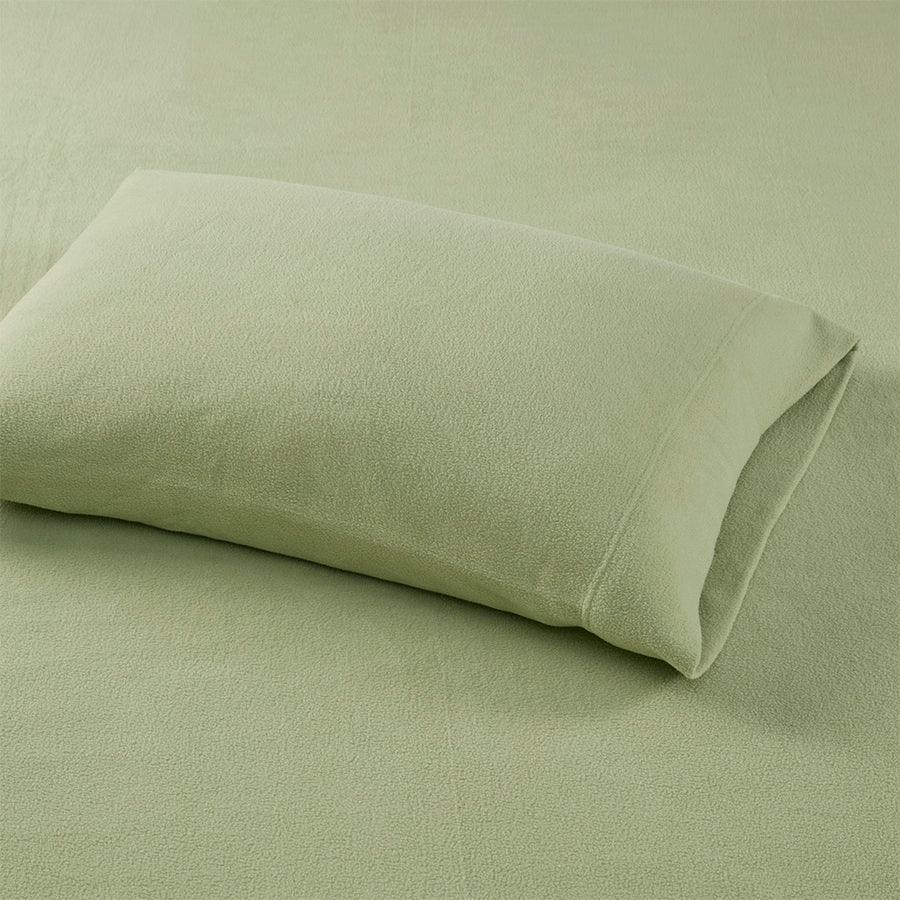 Micro King Fleece Sheet Set Green Olliix.com