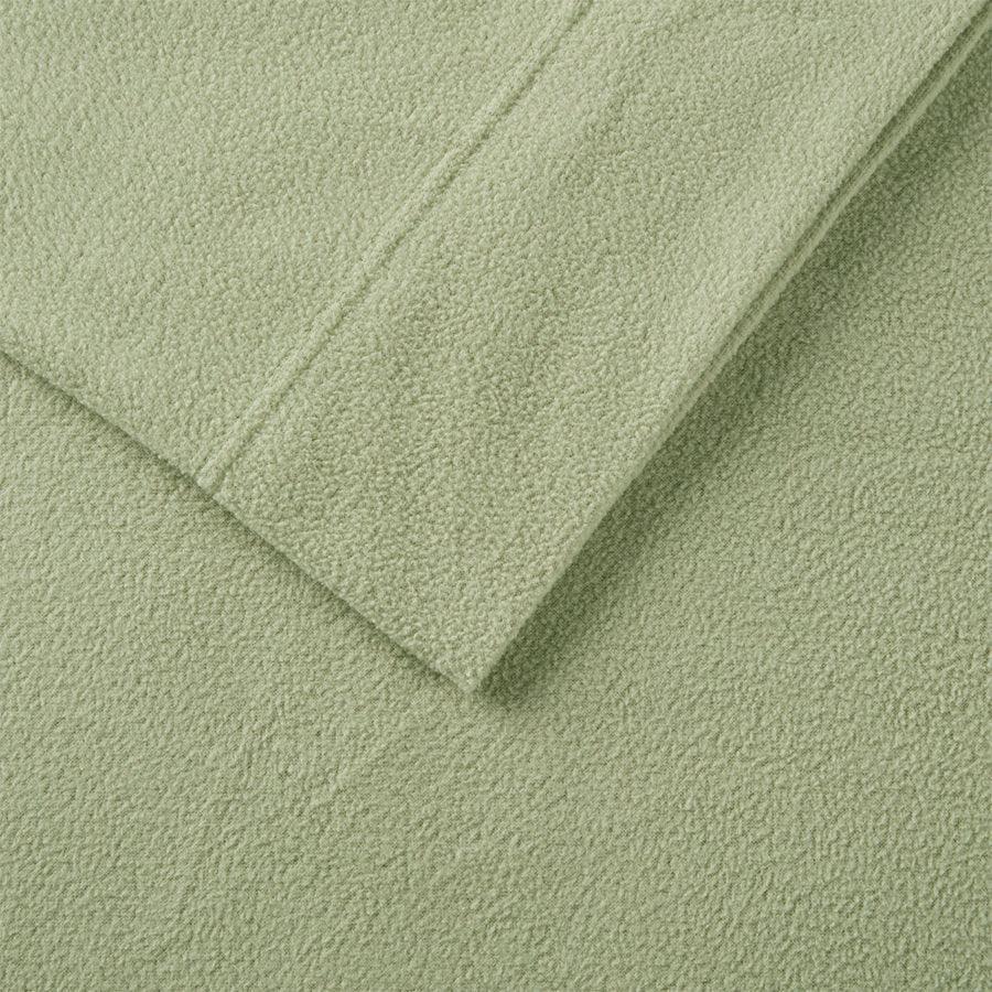 Micro King Fleece Sheet Set Green Olliix.com