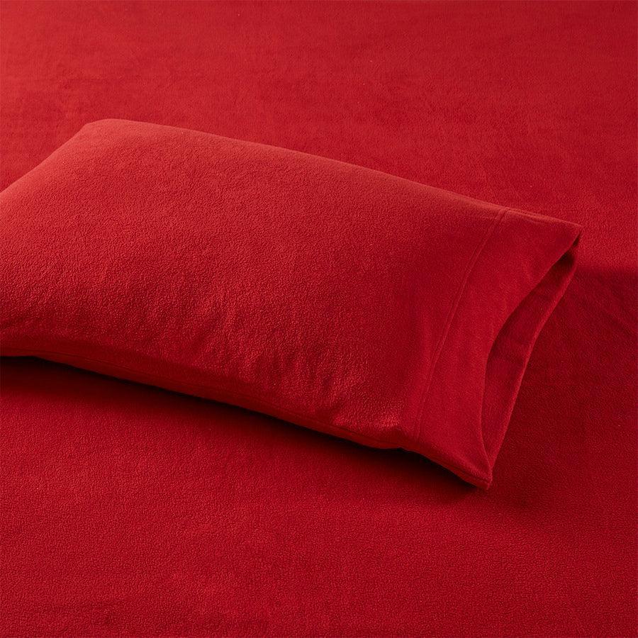 Micro King Fleece Sheet Set Red Olliix.com