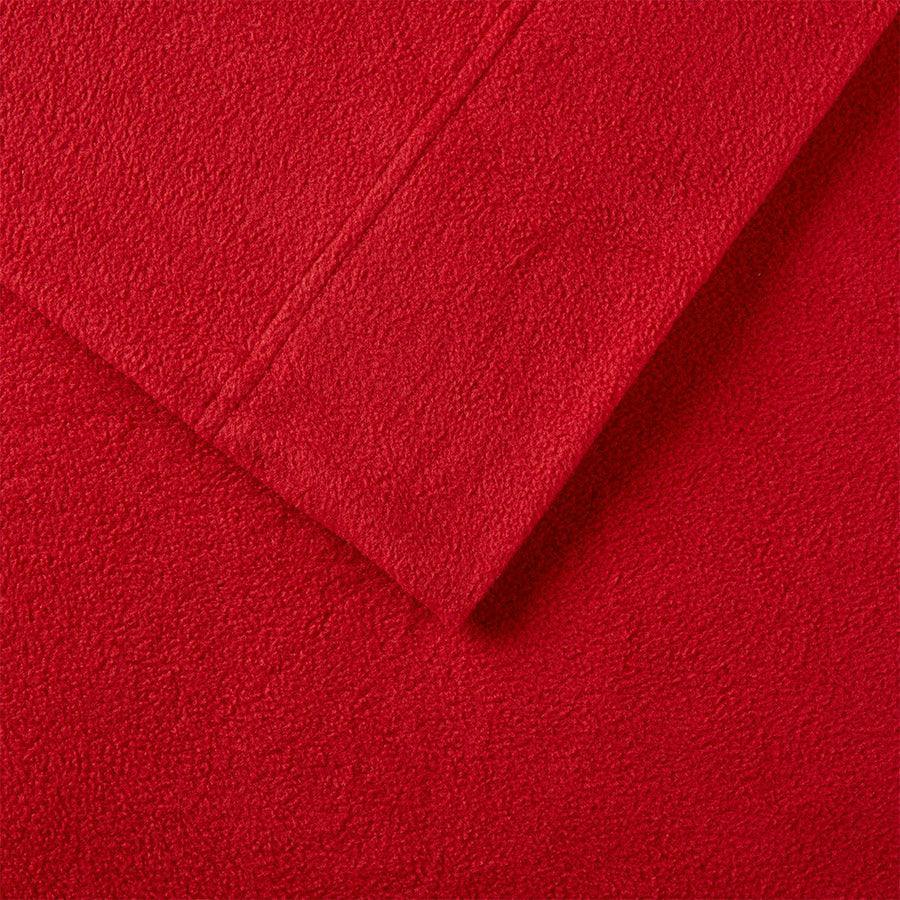 Micro King Fleece Sheet Set Red Olliix.com