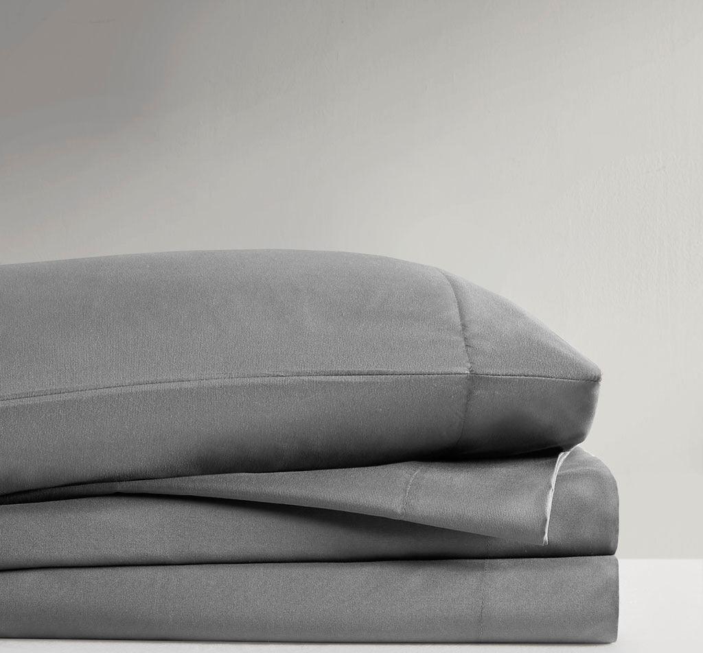 Microfiber Full Wrinkle Free Sheet Set Charcoal Olliix.com