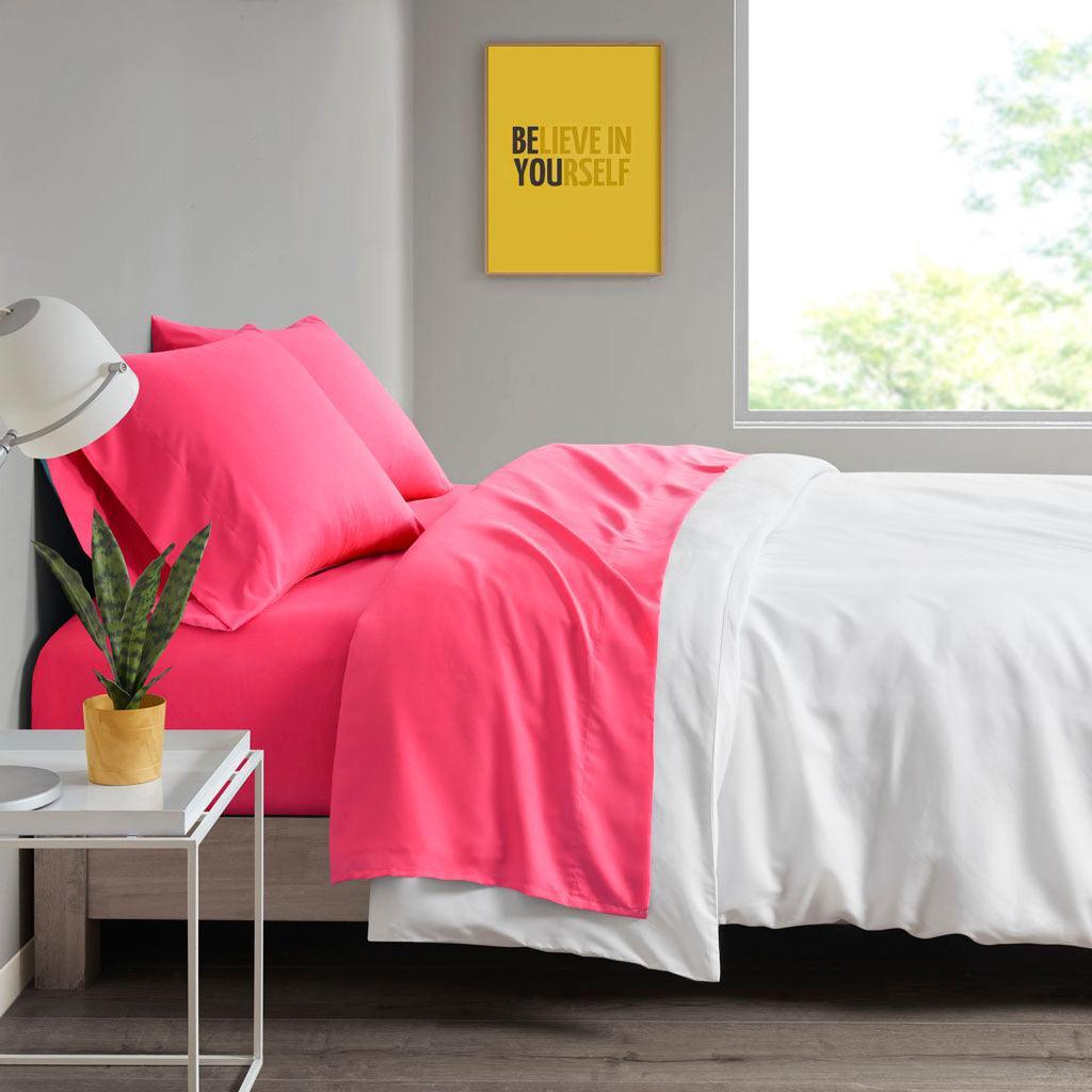 Microfiber Full Wrinkle Free Sheet Set Pink Olliix.com