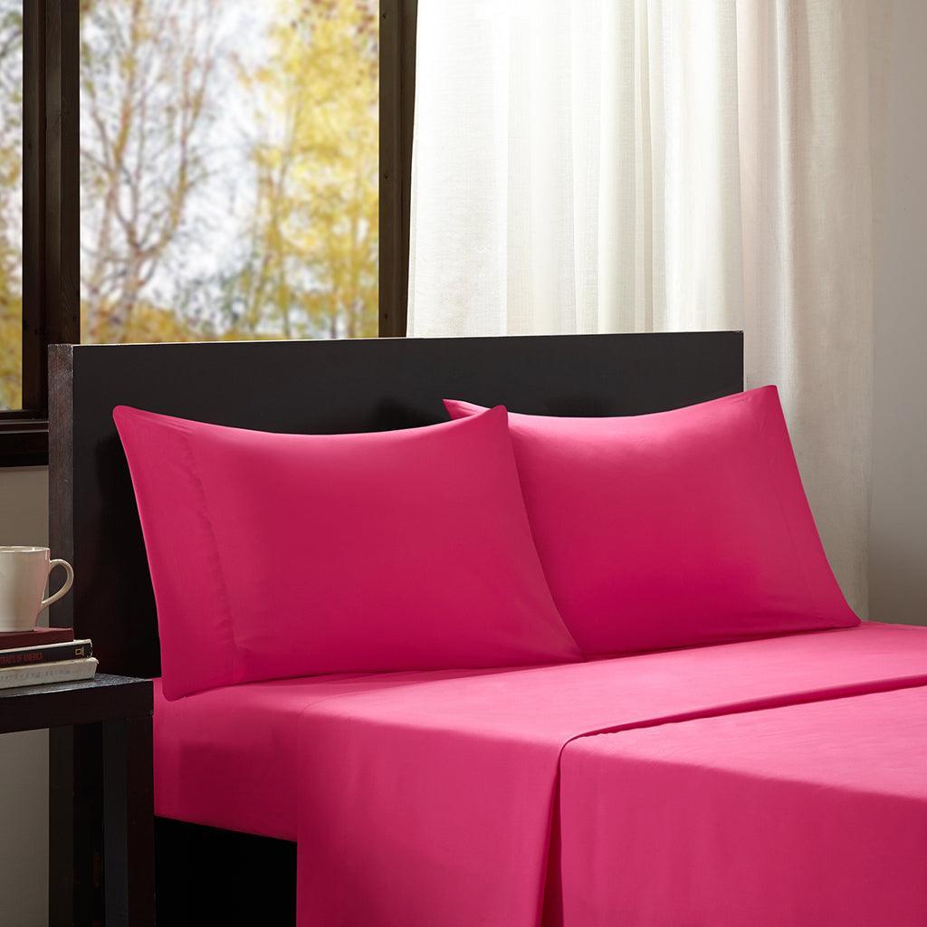 Microfiber Full Wrinkle Free Sheet Set Pink Olliix.com