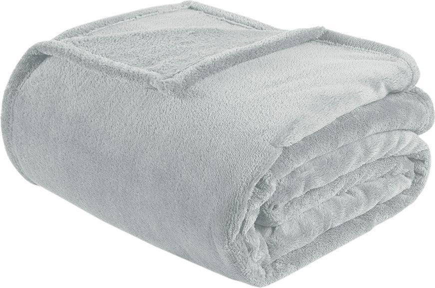 Microlight Casual Plush Oversized Blanket Full/Queen Gray Olliix.com