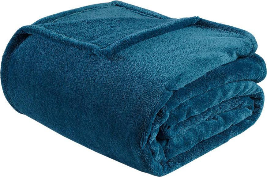 Microlight Casual Plush Oversized Blanket Full/Queen Teal Olliix.com