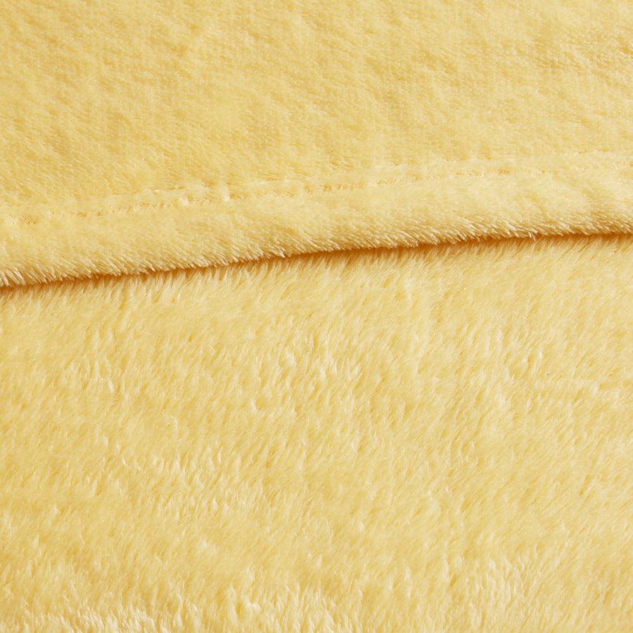 Microlight Casual Plush Oversized Blanket Full/Queen Yellow Olliix.com