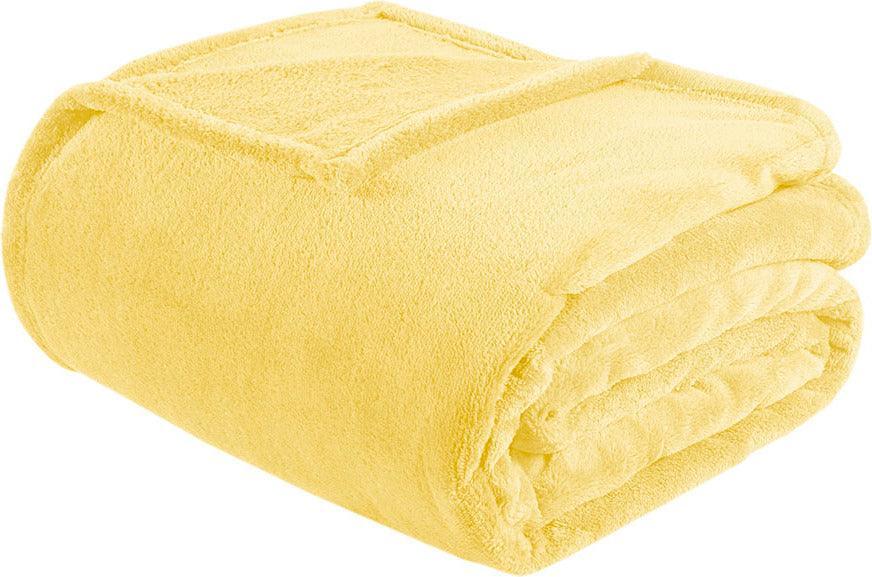 Microlight Casual Plush Oversized Blanket Full/Queen Yellow Olliix.com