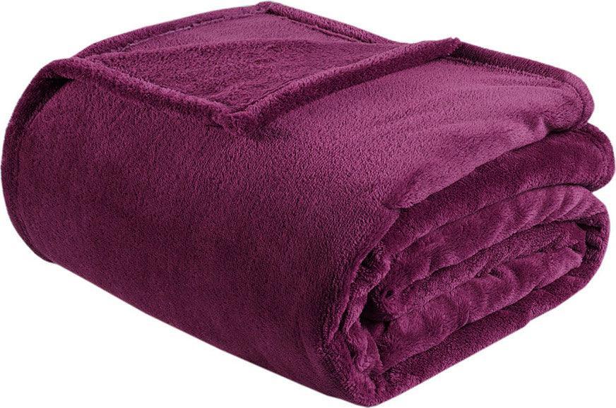 Microlight Casual Plush Oversized Blanket King Purple Olliix.com