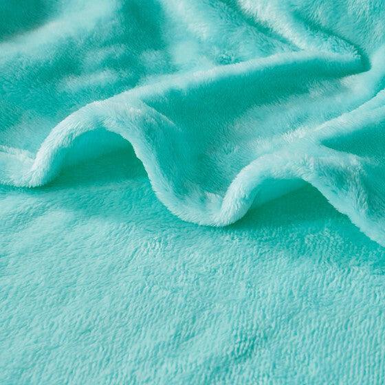 Microlight Plush Throw  Aqua Olliix.com