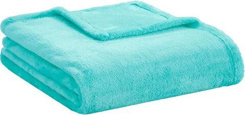 Microlight Plush Throw  Aqua Olliix.com