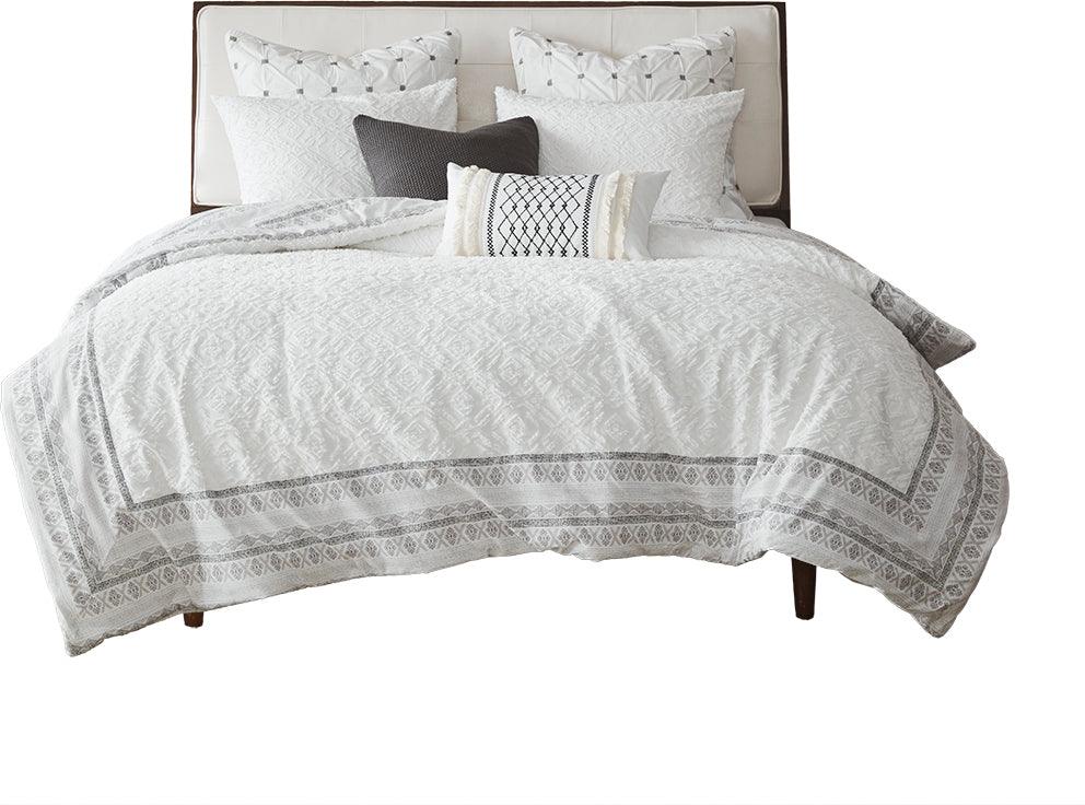 Mill Full/Queen Valley Reversible Cotton Comforter Set Gray Olliix.com