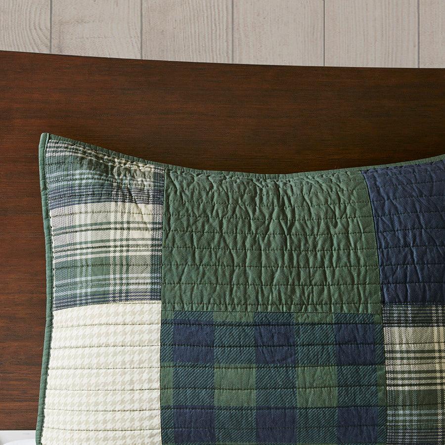 Mill Lodge/Cabin Creek Oversized Cotton Quilt Set Full/ Queen Green Olliix.com