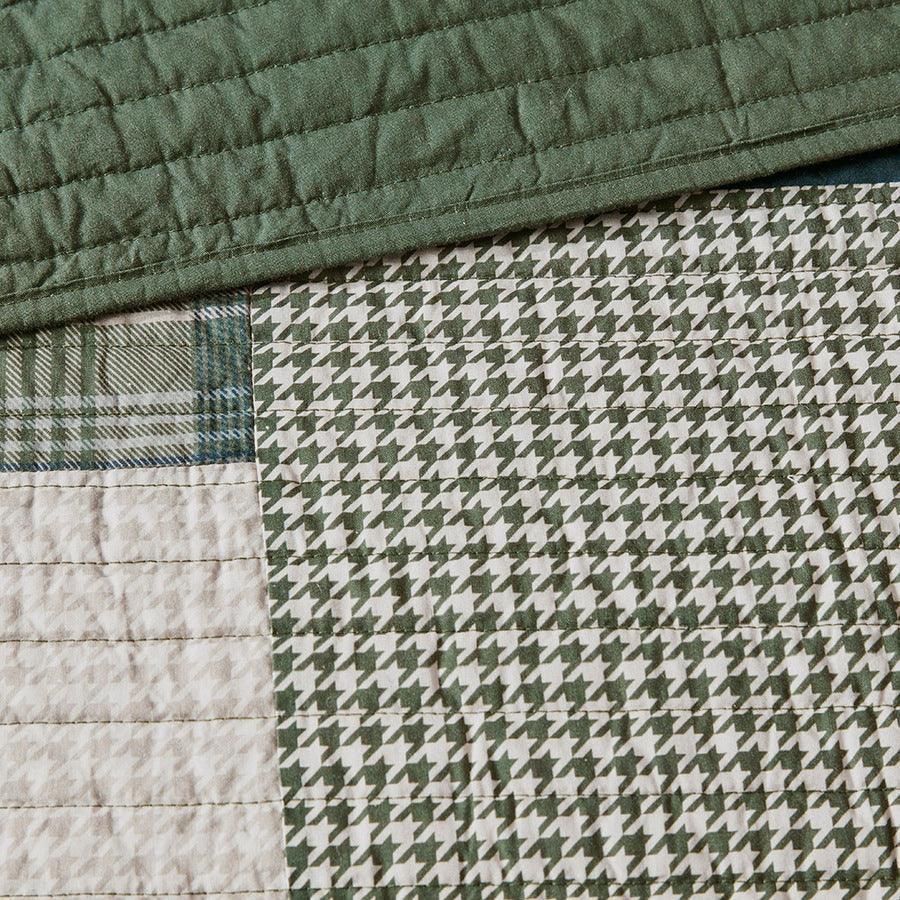 Mill Lodge/Cabin Creek Oversized Cotton Quilt Set Full/ Queen Green Olliix.com