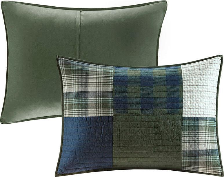 Mill Lodge/Cabin Creek Oversized Cotton Quilt Set Full/ Queen Green Olliix.com