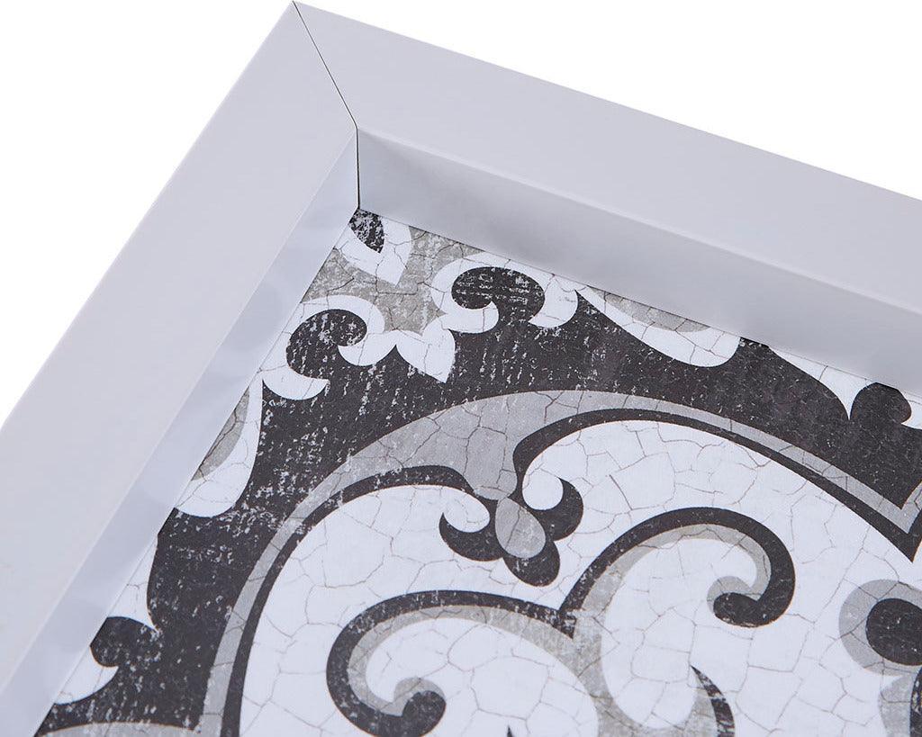 Montage Printed Distressed Tile Pattern 3 Piece Deco Box Wall Art Set Black & White Olliix.com