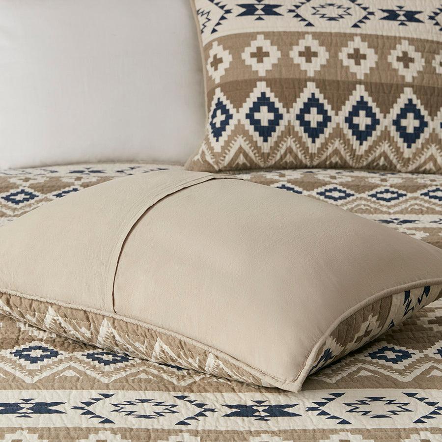 Montana Lodge/Cabin Printed Cotton Oversized Quilt Mini Set Full/Queen Tan Olliix.com