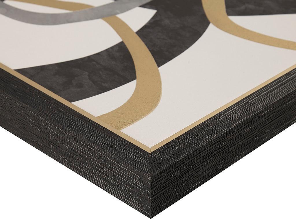 Moving Midas Abstract Gold Foil Framed Canvas 2 Piece Set Black Olliix.com