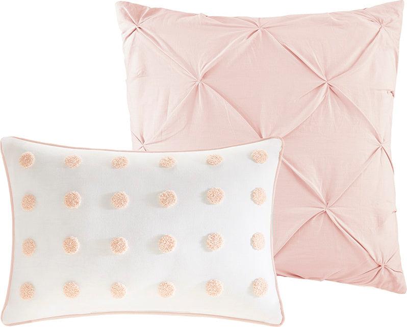 Myla Full/Queen 7 Piece Cotton Jacquard Comforter Set Blush Olliix.com