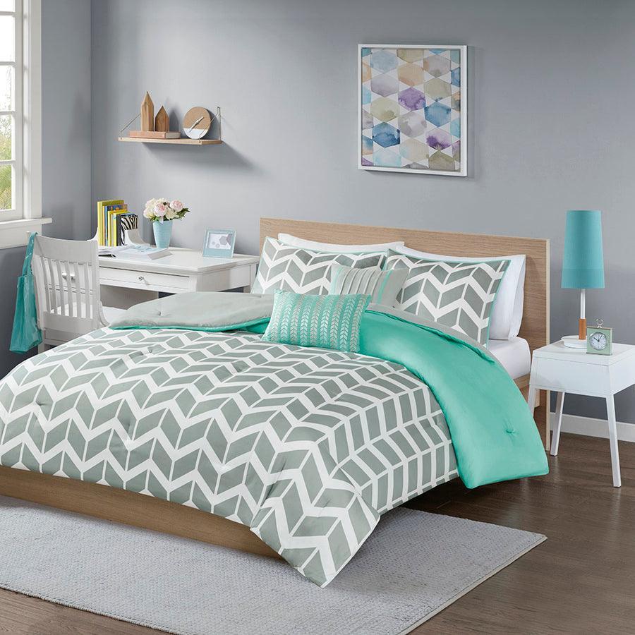 Nadia 20 " D Comforter Set Teal Twin/Twin XL Olliix.com