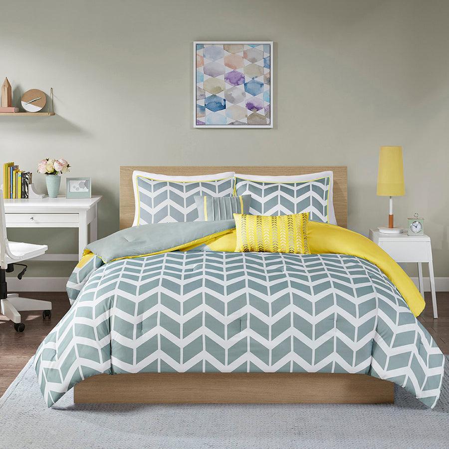 Nadia Comforter Set Yellow Full/Queen Olliix.com