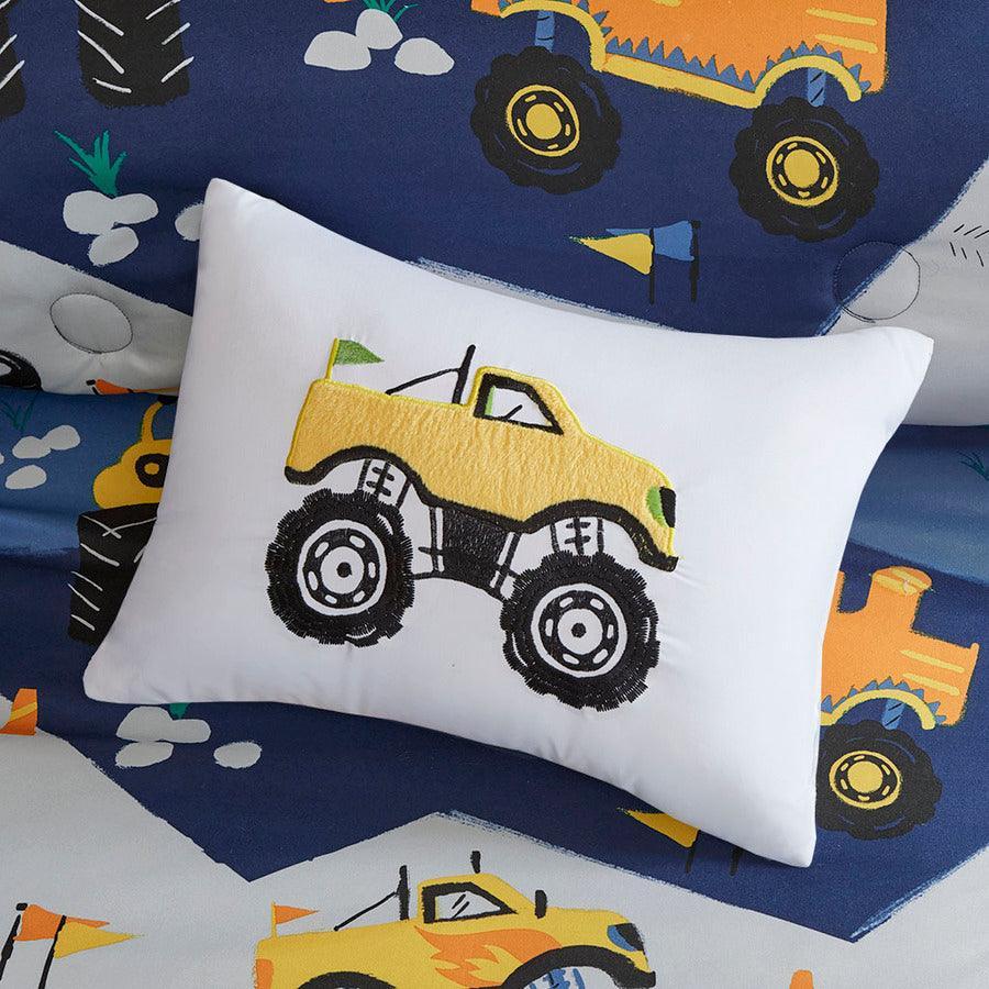 Nash Modern Monster Truck Comforter Set Blue Full/Queen Olliix.com