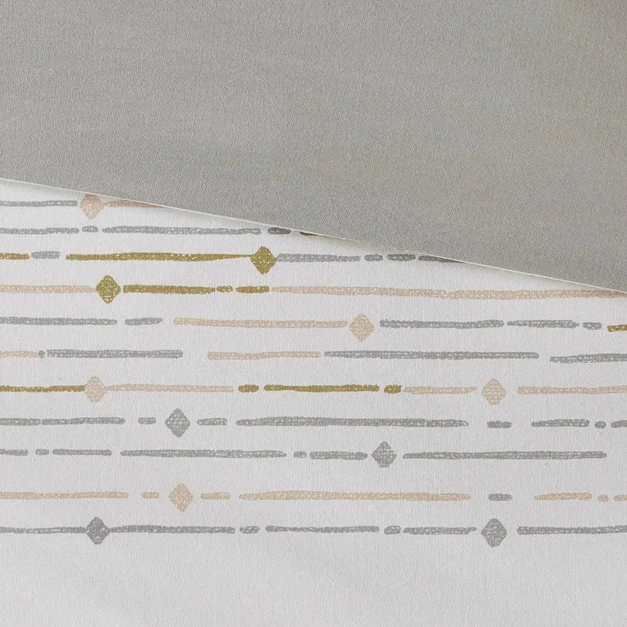 Nea King/California King Cotton Printed Duvet Cover Set with Trims Multicolor Olliix.com