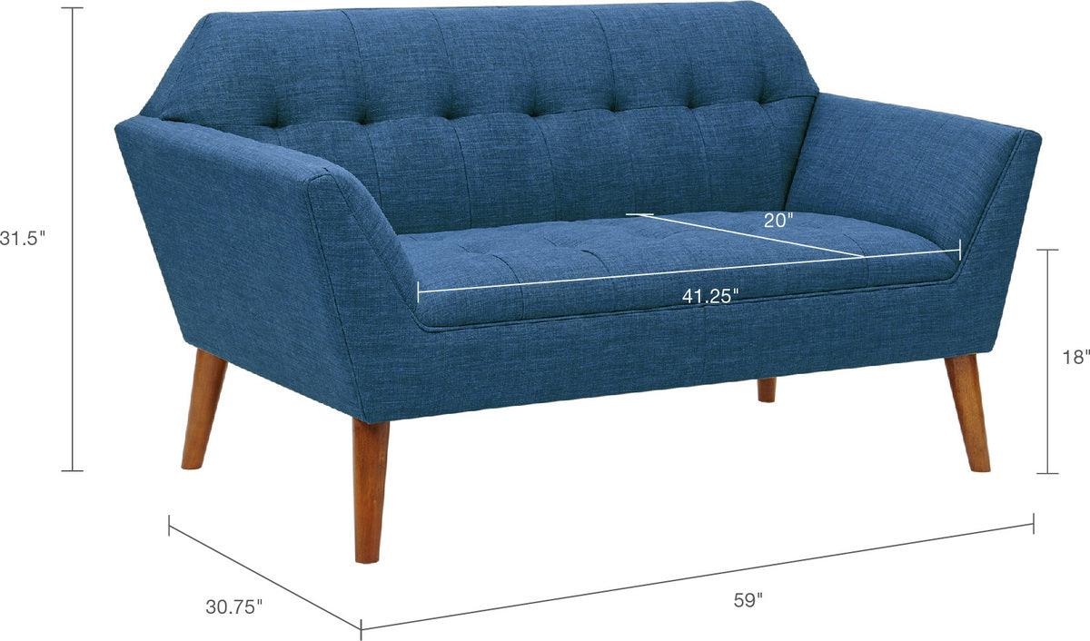 Newport Industrial Loveseat 59W x 30.75D x 31.5H" Blue Olliix.com