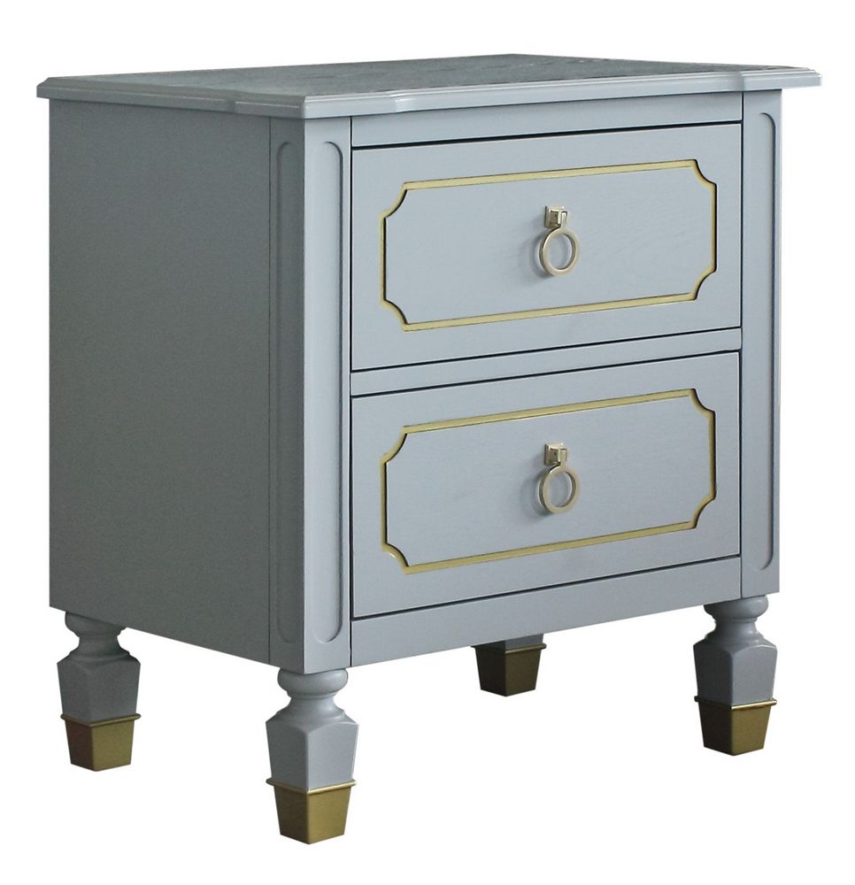 Acme Furniture House Marchese Nightstand in Pearl Gray 28863 ACME East