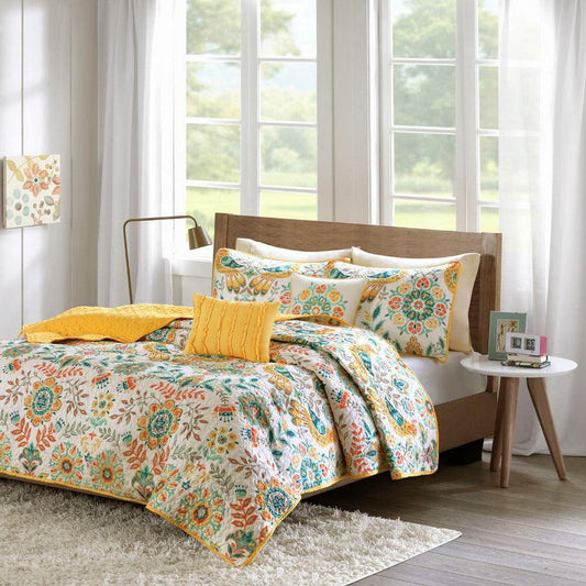 Nina King/California King Reversible Coverlet Set Multicolor Olliix.com