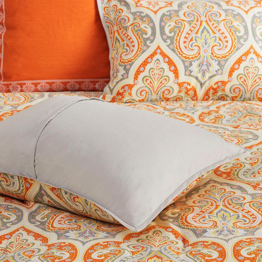 Nisha Global Inspired Comforter Set Orange Full/Queen Olliix.com